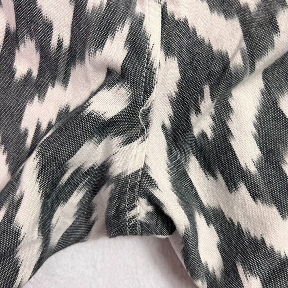 J. Crew Seaside Pants Women's in Ikat Size 12 Gray Cream Pull On Crop Capri PP85 - Picture 11 of 11